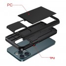 Hybrid TPU + PC Deksel plass til kort iPhone 15 Pro Max svart thumbnail