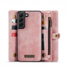 CaseMe 2-i-1 Lommebok deksel Samsung Galaxy S22 5G rosa thumbnail