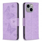 Lommebok deksel til iPhone 14 Plus - Lilla Butterfly thumbnail