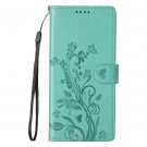Lommebok deksel for Samsung Galaxy A18 - Grønn blomster thumbnail