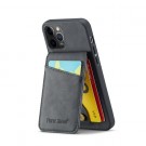 Fierre Shann TPU Deksel med PU-lær plass til kort iPhone 11 Pro svart thumbnail