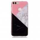 Fashion TPU Deksel for Huawei P Smart (2018) - Rosa/Svart Marmor thumbnail