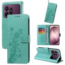 Lommebok deksel for Samsung Galaxy S27 Pro 5G - Blomster grønn thumbnail