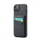 Fierre Shann TPU Deksel med PU-lær plass til kort iPhone 15 Plus svart thumbnail