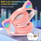 Bluetooth Cat Ear Barn Hodetelefoner - rosa thumbnail