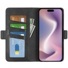 Lommebok deksel Premium for iPhone 16 Plus svart thumbnail