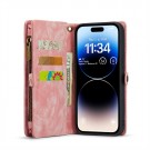 CaseMe 2-i-1 Lommebok deksel iPhone 14 Pro rosa thumbnail