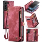 CaseMe 2-i-1 Lommebok deksel Samsung Galaxy S22 5G rød thumbnail