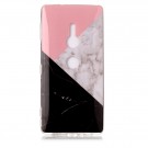 Fashion TPU Deksel for Sony Xperia XZ2 - Rosa/Svart Marmor thumbnail