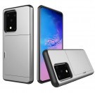 Hybrid TPU + PC Deksel plass til kort Samsung Galaxy S20 Ultra sølv thumbnail
