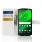 Lommebok deksel for Motorola Moto G6 Plus hvit thumbnail