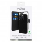Puro 2-i-1 Magnetisk Lommebok-deksel iPhone 14 Pro Max svart thumbnail