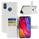 Lommebok deksel for Xiaomi Mi 8 hvit thumbnail