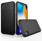 Hybrid TPU + PC Deksel plass til kort iPhone XR svart thumbnail