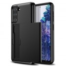 Hybrid TPU + PC Deksel plass til kort Samsung Galaxy S21 5G svart thumbnail