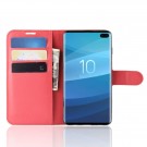 Lommebok deksel for Samsung Galaxy S10 plus rød thumbnail