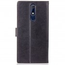 Lommebok deksel til Nokia 5.1 Plus (2018) - mønster svart thumbnail
