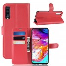 Lommebok deksel for Samsung Galaxy A70 rød thumbnail
