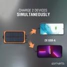 4smarts Powerbank Lading sveiv og Solceller 12000mAh - Svart / Oransje  thumbnail