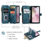 CaseMe Multifunksjonell Lommebok deksel iPhone 16e blå thumbnail