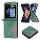 Binfen Lommebok deksel Stitching Samsung Galaxy Z Flip 8 5G - Grønn thumbnail