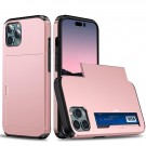 Hybrid TPU + PC Deksel plass til kort iPhone 14 Pro Roségull thumbnail