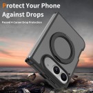 Tech-Flex Deksel Skin Feel magnet og roterende ring iPhone Fold  - Svart thumbnail