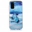 Fashion TPU Deksel Samsung Galaxy S20 - blue Butterfly thumbnail