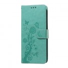 Lommebok deksel for Samsung Galaxy S26 5G - Blomster grønn thumbnail