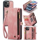 CaseMe 2-i-1 Lommebok deksel iPhone 15 rosa thumbnail