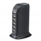 6-Port Rask Bordlader med USB-A 30W - svart thumbnail