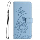 Lommebok deksel til iPhone 17 Pro - Blå Blomster thumbnail
