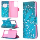 Lommebok deksel for Samsung Galaxy S21 Ultra 5G - Rosa blomster thumbnail