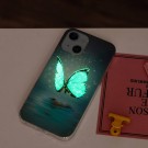 Fashion TPU Deksel for iPhone 15 - Blue Butterfly thumbnail