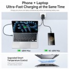 Yesido hurtiglader med digitalt display USB-C og USB-A 60W - Svart thumbnail