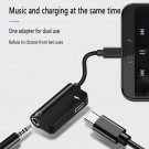 USB-C til 3,5 mm Audio Adapter og USB-C-lader Xiaomi, Huawei svart thumbnail