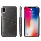 Fierre Shann TPU Deksel PU-lær plass til kort iPhone XS Max svart thumbnail