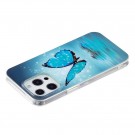 Fashion TPU Deksel for iPhone 14 Pro - Blue Butterfly thumbnail