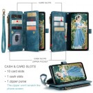 CaseMe multifunksjonell Lommebok deksel Samsung Galaxy S23 FE 5G blå thumbnail