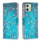 Lommebok deksel for Motorola Moto G54 5G - Rosa blomster thumbnail