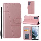 Lommebok deksel Stitching for Samsung Galaxy S21 FE 5G Roségull thumbnail