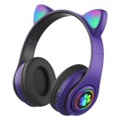 Bluetooth Cat Ear Barn Hodetelefoner - Lilla thumbnail