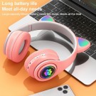 Bluetooth Cat Ear Barn Hodetelefoner - rosa thumbnail
