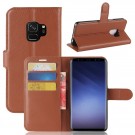 Lommebok deksel for Samsung Galaxy S9 brun thumbnail