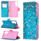 Lommebok deksel for Samsung Galaxy S21+ plus 5G - Rosa blomster thumbnail