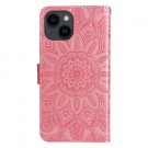 Lommebok deksel for iPhone 15 Plus Sunflower rosa thumbnail