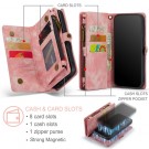 CaseMe 2-i-1 Lommebok deksel iPhone 12/12 Pro rosa thumbnail