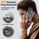 Tech-Flex Deksel Skin Feel magnet og roterende ring iPhone Duo - Svart thumbnail