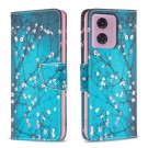 Lommebok deksel for Motorola Moto G04/G24/G24 Power - Rosa blomster thumbnail