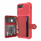 Hybrid TPU + PC Deksel med kortlomme iPhone 6 Plus/7 Plus/8 Plus rød thumbnail